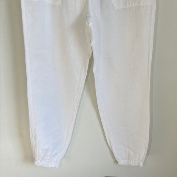 ATHLETA Retreat White Linen Jogger Size L Tall - Picture 5 of 9